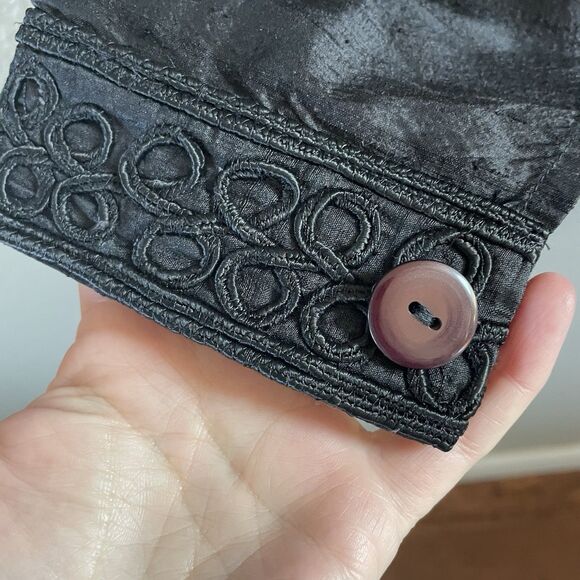 Vintage Sandy Starkman Jacket Large Black Silk Embroidered Beaded Art To Wear - Picture 6 of 14